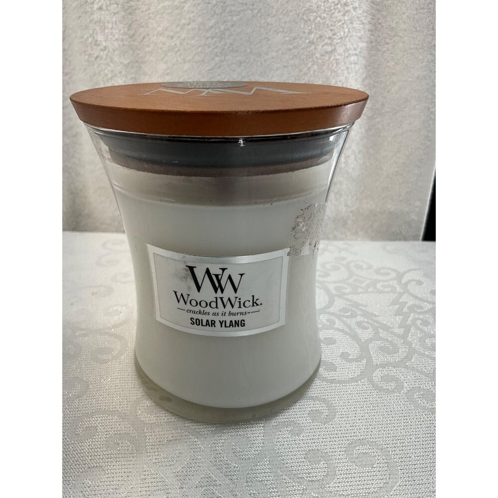 WoodWick Solar Ylang Candle‎ With Crackling Wooden Wick & Wooden Lid 9.7 Oz